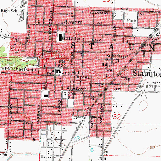 Topographic Map of Saint Pauls United Church of Christ, IL