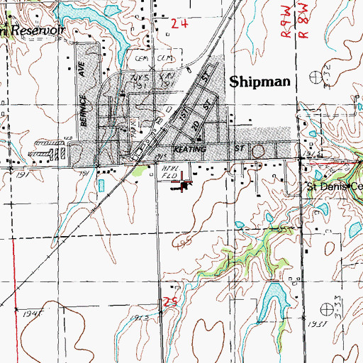Topographic Map of Shipman Elementary School, IL