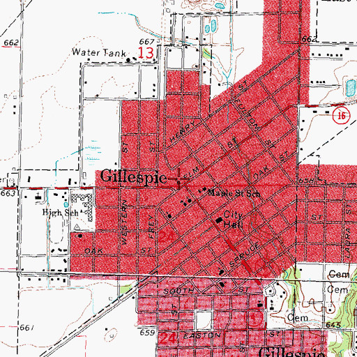 Topographic Map of Zion Evangelical Lutheran Church, IL