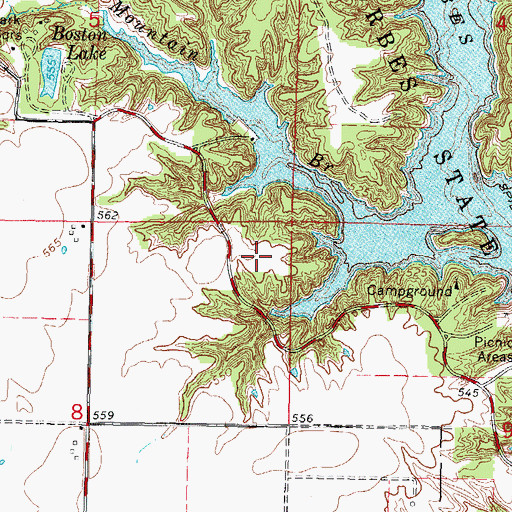 Topographic Map of Circle Drive Picnic Area, IL