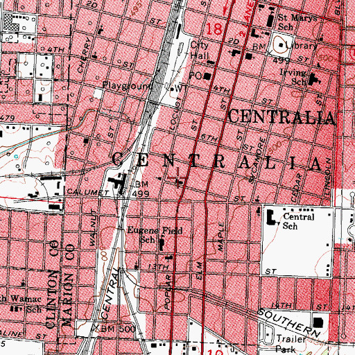 Topographic Map of Demaree United Methodist Church, IL