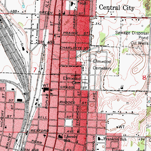 Topographic Map of First General Baptist Church, IL