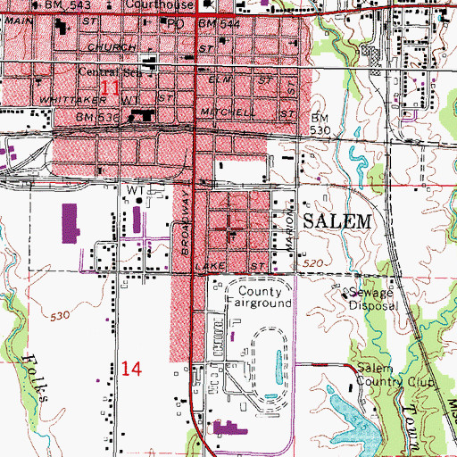 Topographic Map of First General Baptist Church, IL