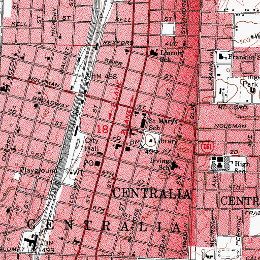 Topographic Map of First United Methodist Church, IL