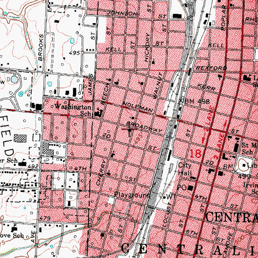 Topographic Map of First United Presbyterian Church, IL