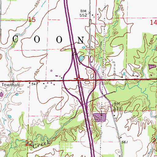 Topographic Map of Interchange 109, IL
