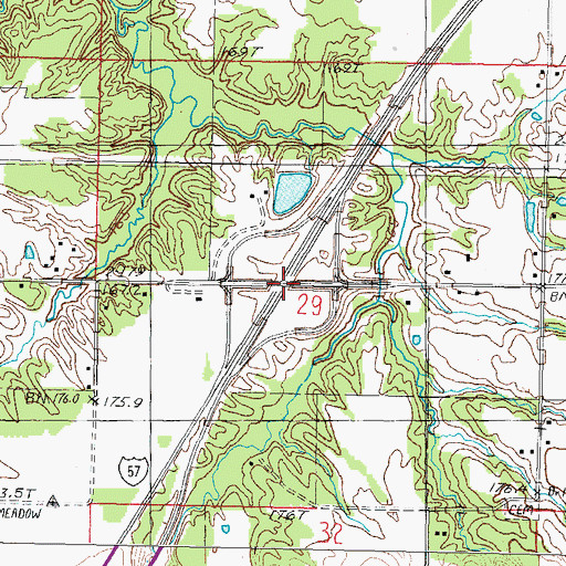 Topographic Map of Interchange 127, IL