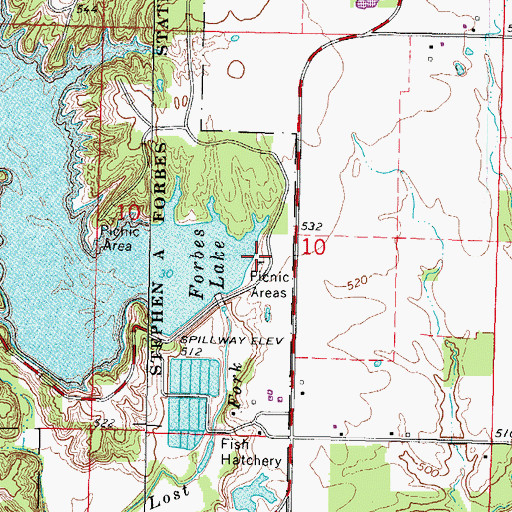 Topographic Map of Lakeview Picnic Area, IL