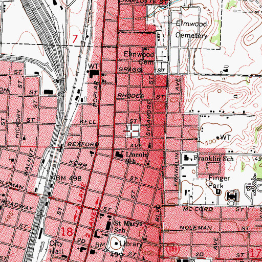 Topographic Map of Laura Leake Park, IL