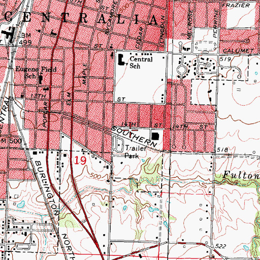Topographic Map of Lions Athletic Field, IL
