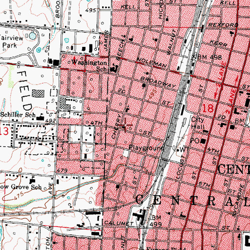 Topographic Map of Lutheran Church of the Redeemer, IL