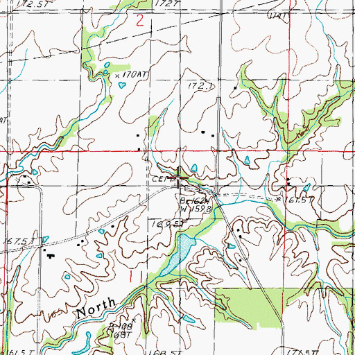 Topographic Map of North Fork Cemetery, IL