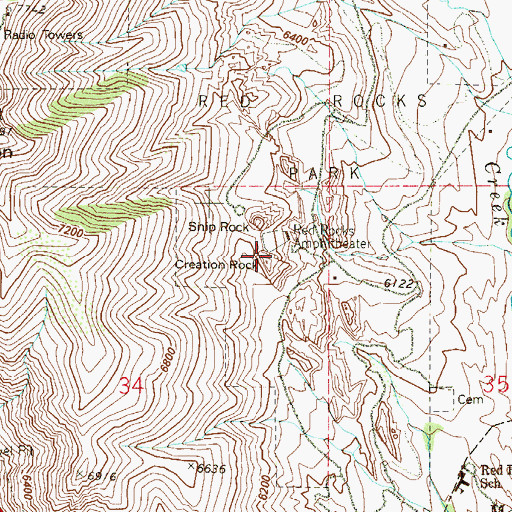 Topographic Map of Ship Rock, CO