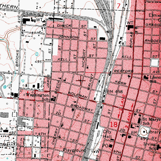 Topographic Map of Seventh Day Adventist Church, IL
