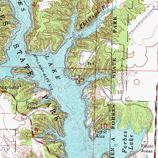 Topographic Map of Stage Coach Trail Picnic Area, IL