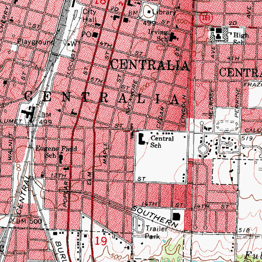 Topographic Map of Temple Baptist Church, IL