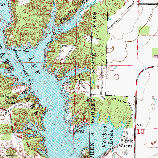 Topographic Map of White Oak Picnic Area, IL