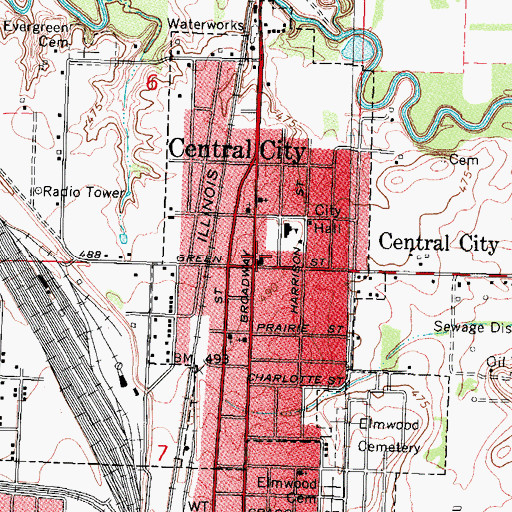 Topographic Map of Zion United Church of Christ, IL