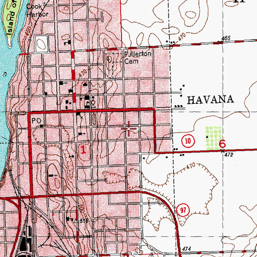 Topographic Map of H G Rice Park, IL