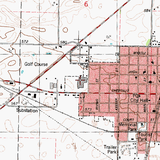 Topographic Map of Illini Central High School, IL