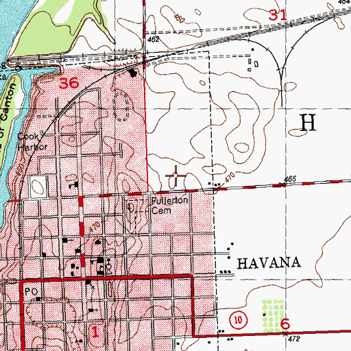 Topographic Map of Mason District Hospital, IL