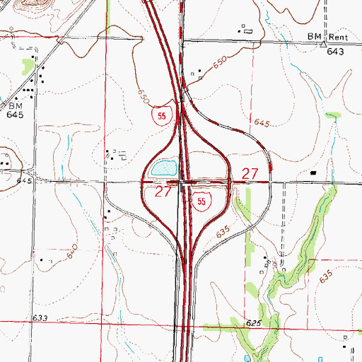 Topographic Map of Interchange 41, IL