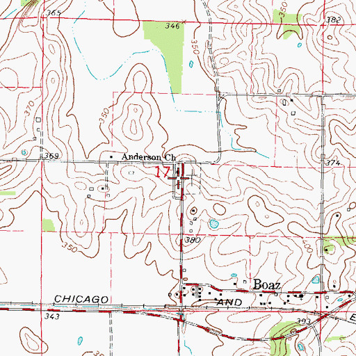 Topographic Map of Anderson School (historical), IL