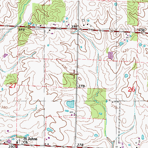 Topographic Map of Central School (historical), IL