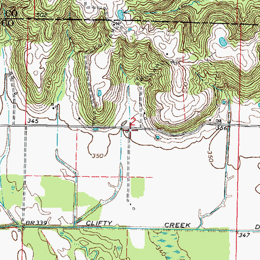 Topographic Map of Clifty Creek School (historical), IL