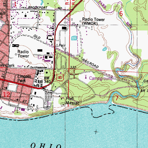 Topographic Map of Frontier Picnic Area, IL