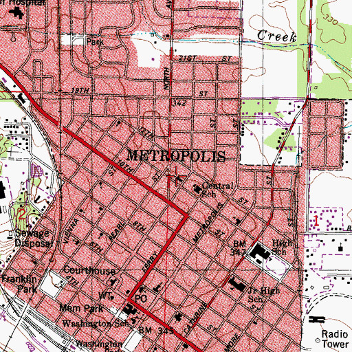 Topographic Map of Immanuel Baptist Church, IL