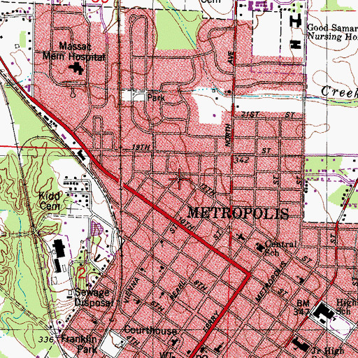 Topographic Map of Kingdom Hall Jehovahs Witnesses, IL