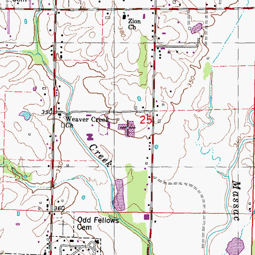 Topographic Map of Massac County High School, IL