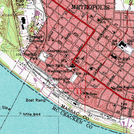 Topographic Map of Memorial Park, IL