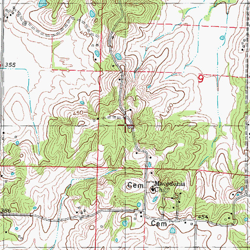Topographic Map of Mount Pleasant School (historical), IL