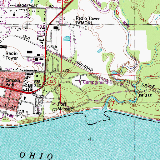 Topographic Map of Musketeer Campground, IL