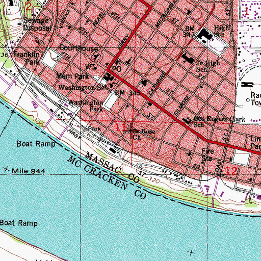 Topographic Map of Saint Rose of Family Catholic Church, IL