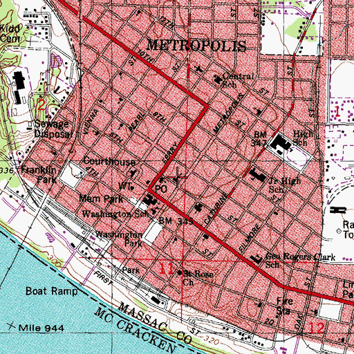 Topographic Map of Trinity Presbyterian Church, IL