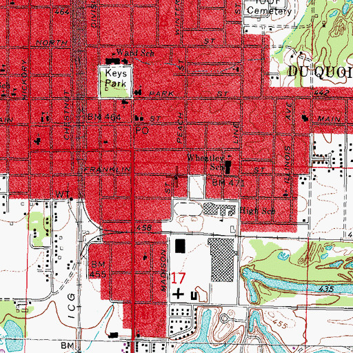 Topographic Map of Church of Christ, IL
