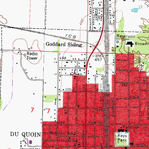Topographic Map of Faith Assembly of God Church, IL
