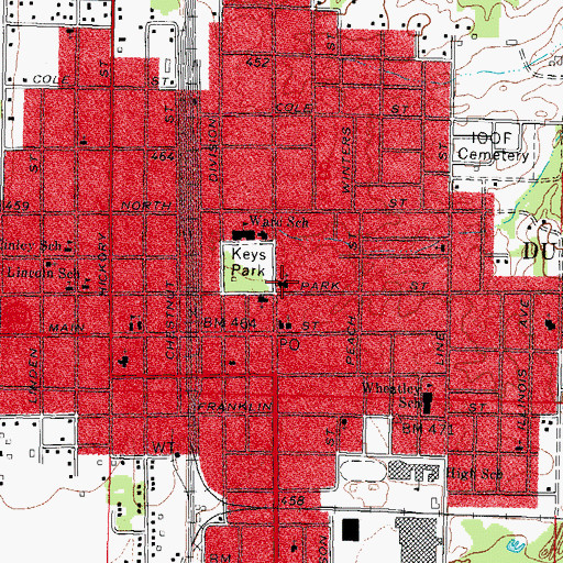 Topographic Map of First Baptist Church, IL