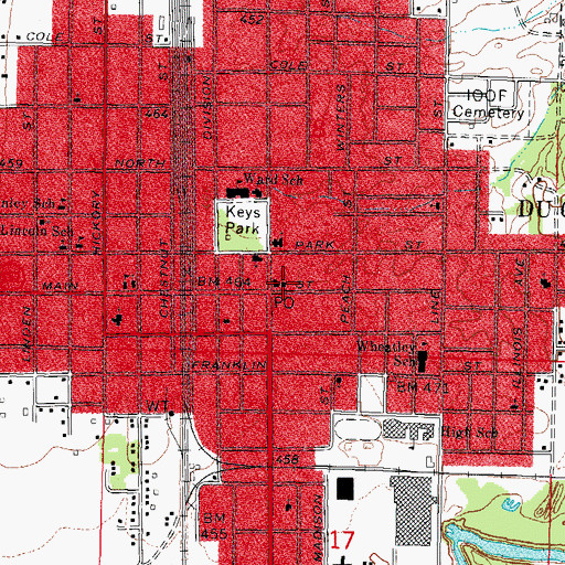 Topographic Map of First Christian Church, IL