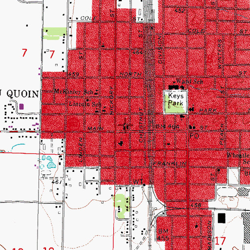 Topographic Map of Sacred Heart Catholic Church, IL