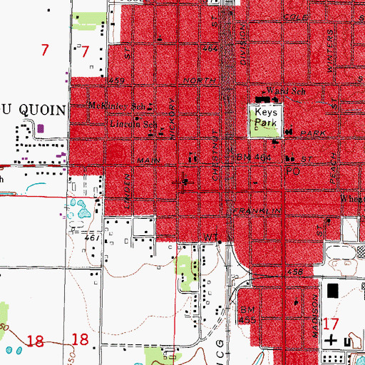 Topographic Map of Saint Johns United Church of Christ, IL