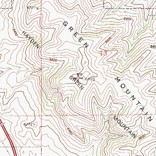 Topographic Map of Green Mountain, CO