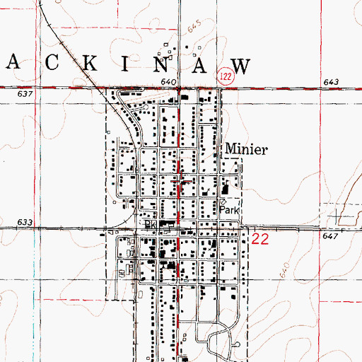 Topographic Map of Liberty Baptist Church, IL
