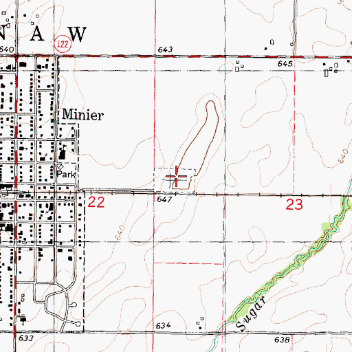 Topographic Map of Minier Cemetery, IL