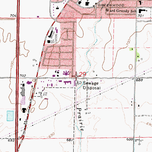 Topographic Map of Old Apostolic Cemetery, IL