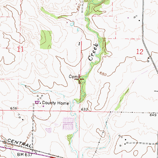 Topographic Map of Tazewell County Farm Cemetery, IL