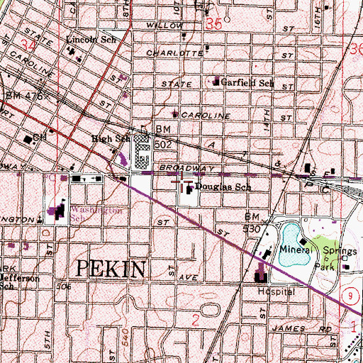 Topographic Map of Tharpe Cemetery (historical), IL